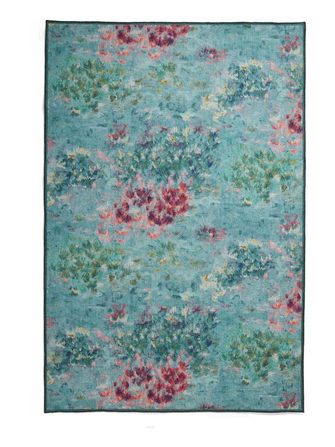 Clarke & Clarke Fiore Rose Teal Washable rug