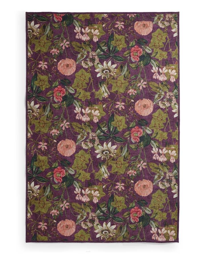 Clarke & Clarke Passiflora Mulberry Washable rug