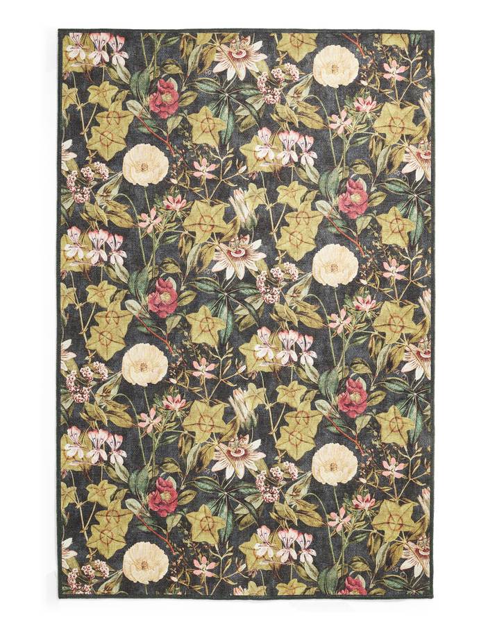 Clarke & Clarke Passiflora Noir Washable rug