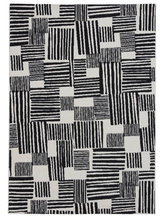 Catherine Lansfield Blocks Black/White Rug rug