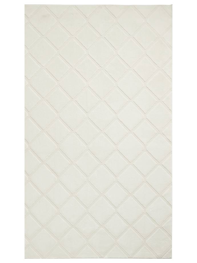 Catherine Lansfield Cosy Diamond Cream Washable Rug rug
