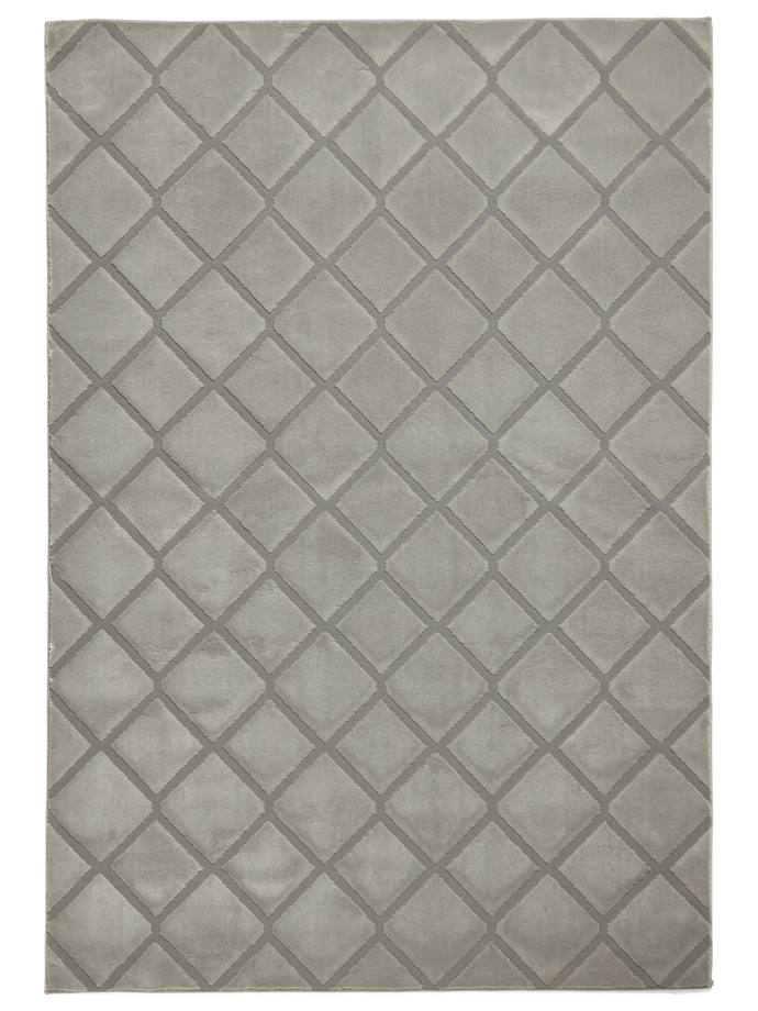 Catherine Lansfield Cosy Diamond Silver Washable Rug rug