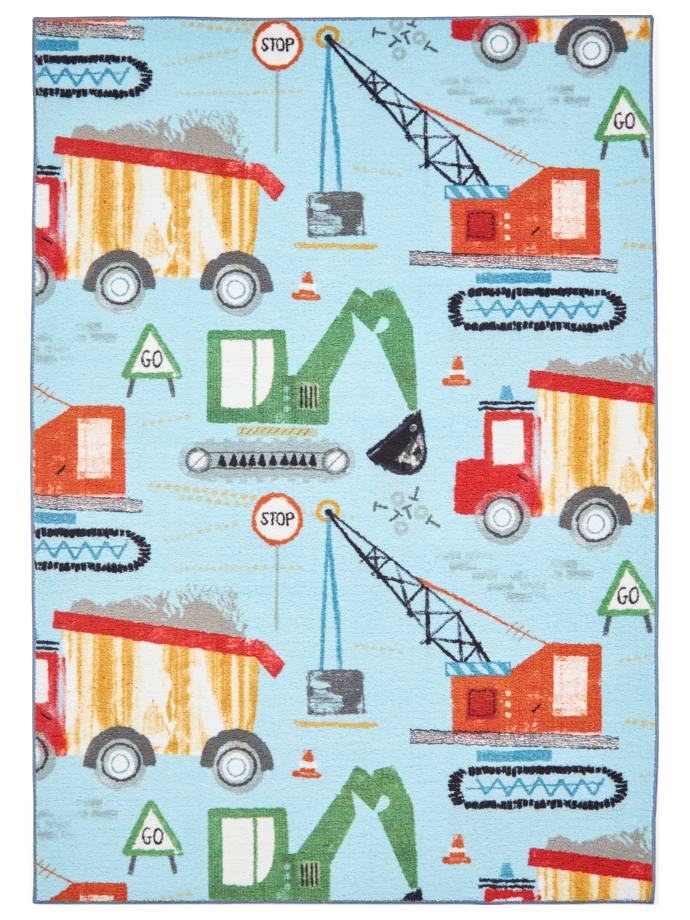 Catherine Lansfield Construction Blue Washable Rug rug