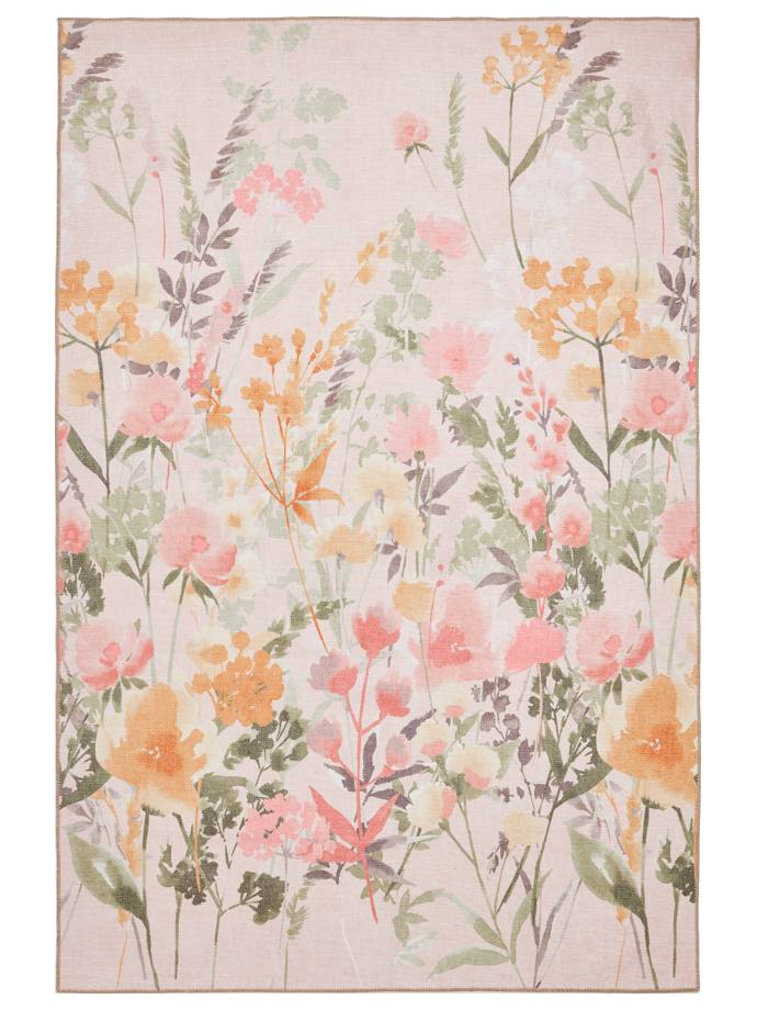 Catherine Lansfield Country Floral Pink Washable Rug rug
