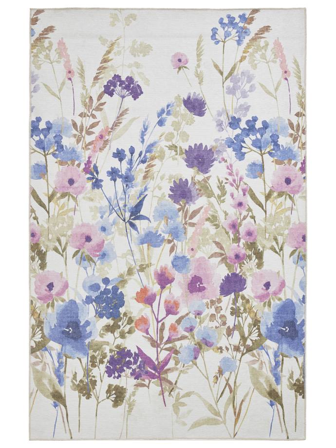 Catherine Lansfield Country Floral Purple Washable Rug rug