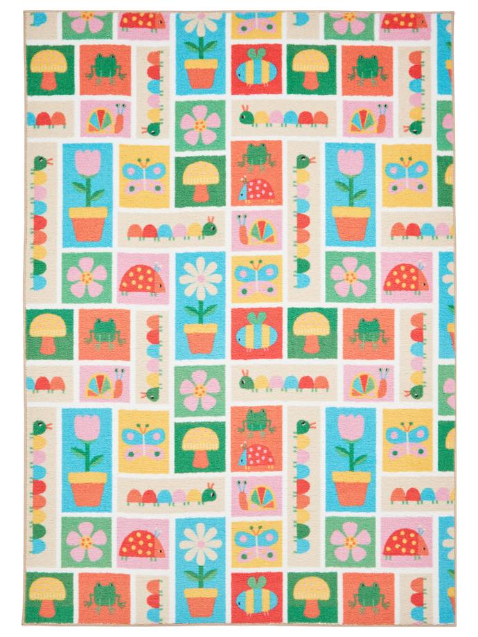 Catherine Lansfield Curious Caterpillar Multi Washable Rug rug