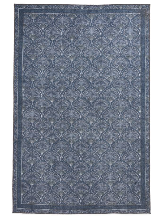Catherine Lansfield Deco Peacock Blue Washable Rug rug
