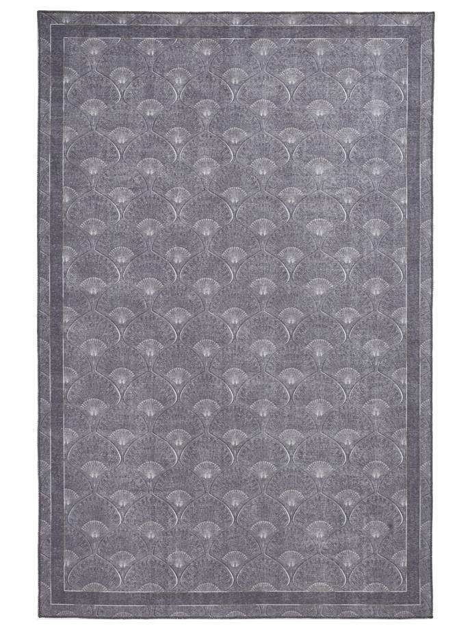 Catherine Lansfield Deco Peacock Grey Washable Rug rug