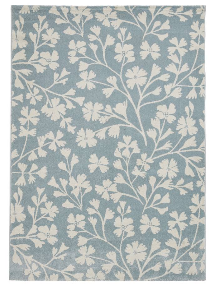 Catherine Lansfield Grace Floral Blue Rug rug