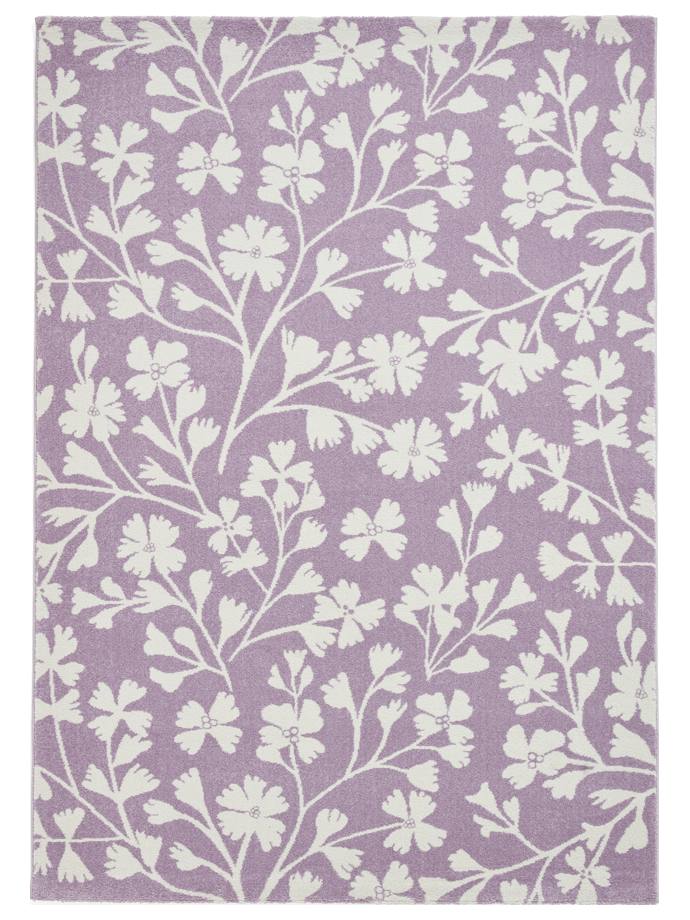 Catherine Lansfield Grace Floral Lilac Rug rug