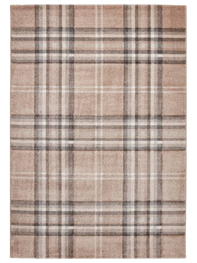 Catherine Lansfield Kelso Check Beige Rug rug