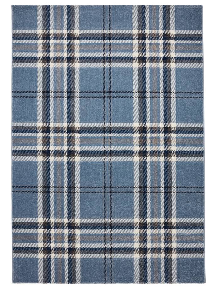 Catherine Lansfield Kelso Check Blue Rug rug