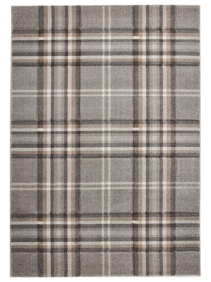 Catherine Lansfield Kelso Check Grey Rug rug