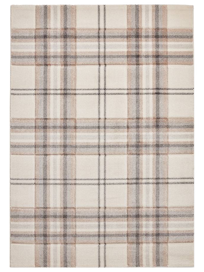 Catherine Lansfield Kelso Check Natural Rug rug