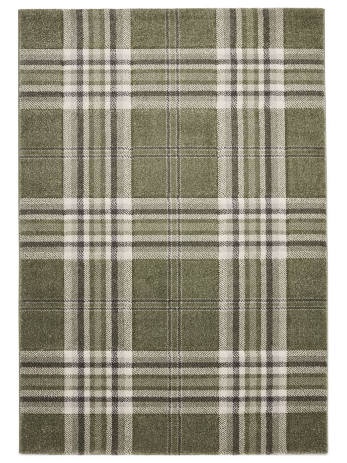 Catherine Lansfield Kelso Check Sage Green Rug rug