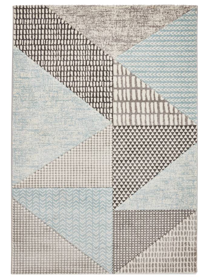 Catherine Lansfield Larsson Geo Blue/Grey Rug rug