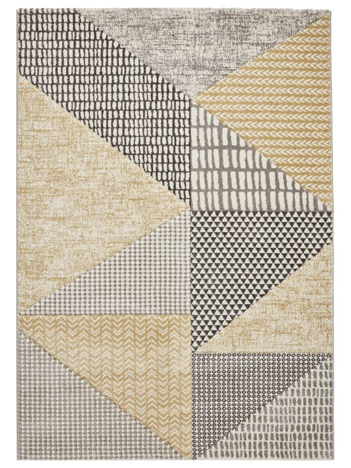 Catherine Lansfield Larsson Geo Ochre/Grey Rug rug