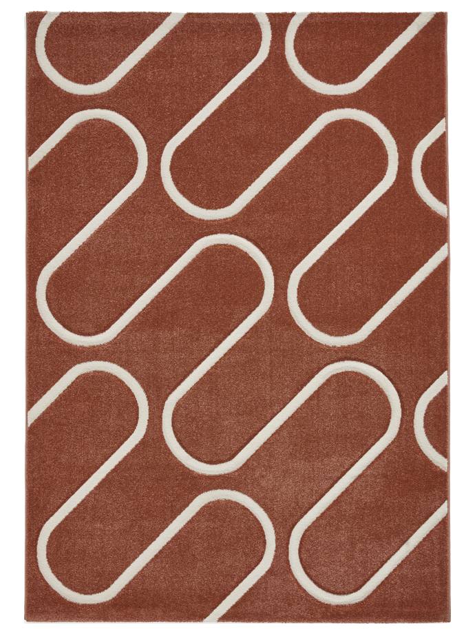 Catherine Lansfield Linear Curve Terracotta Rug rug