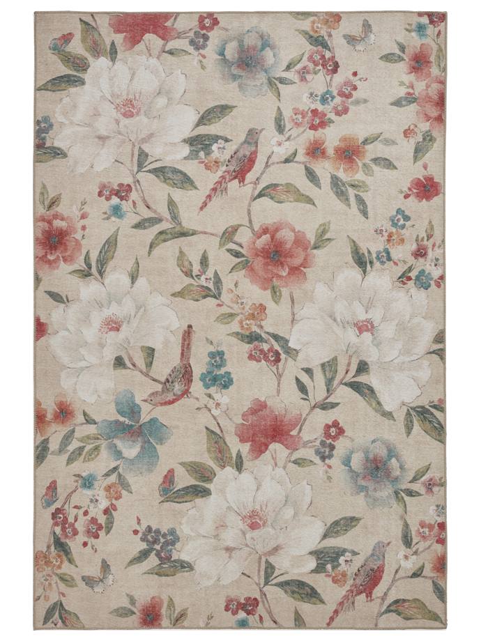 Catherine Lansfield Pippa Floral Natural Washable Rug rug