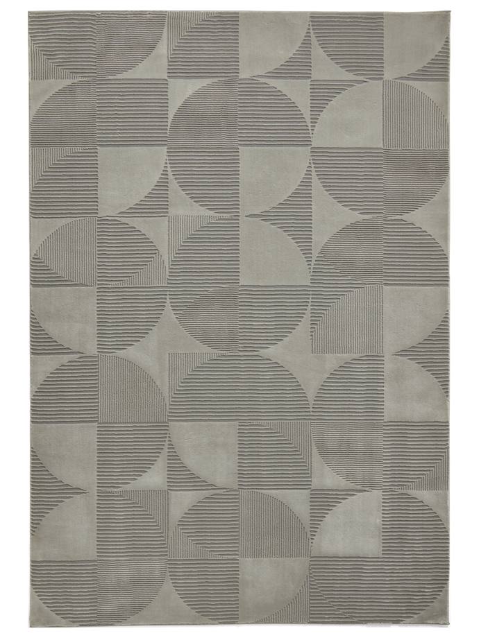 Catherine Lansfield Retro Circles Silver Washable Rug rug