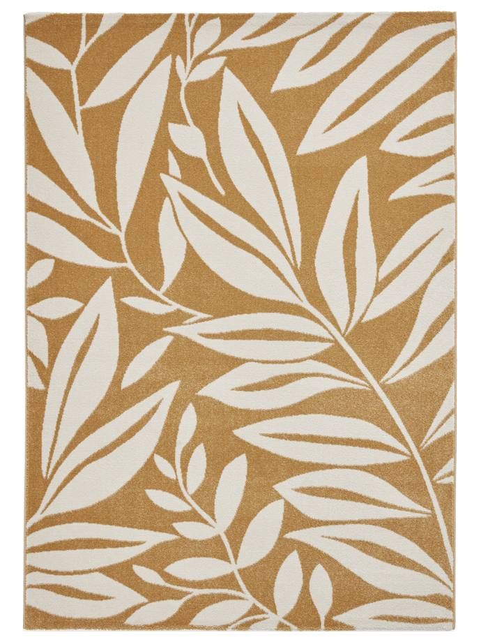 Catherine Lansfield Sorrel Leaves Ochre Rug rug