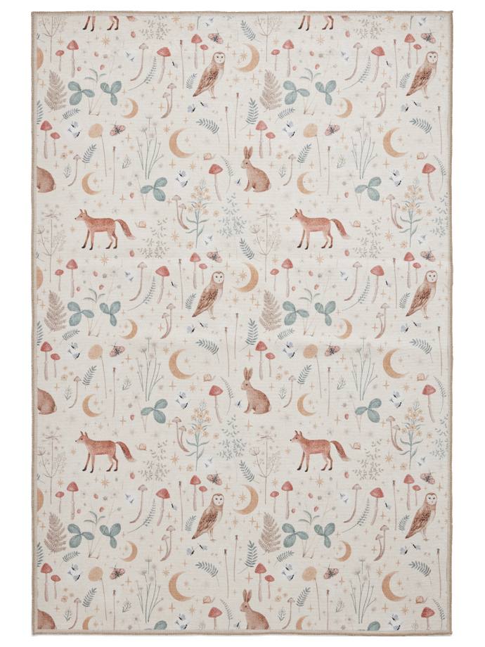 Catherine Lansfield Twilight Animals Natural Washable Rug rug