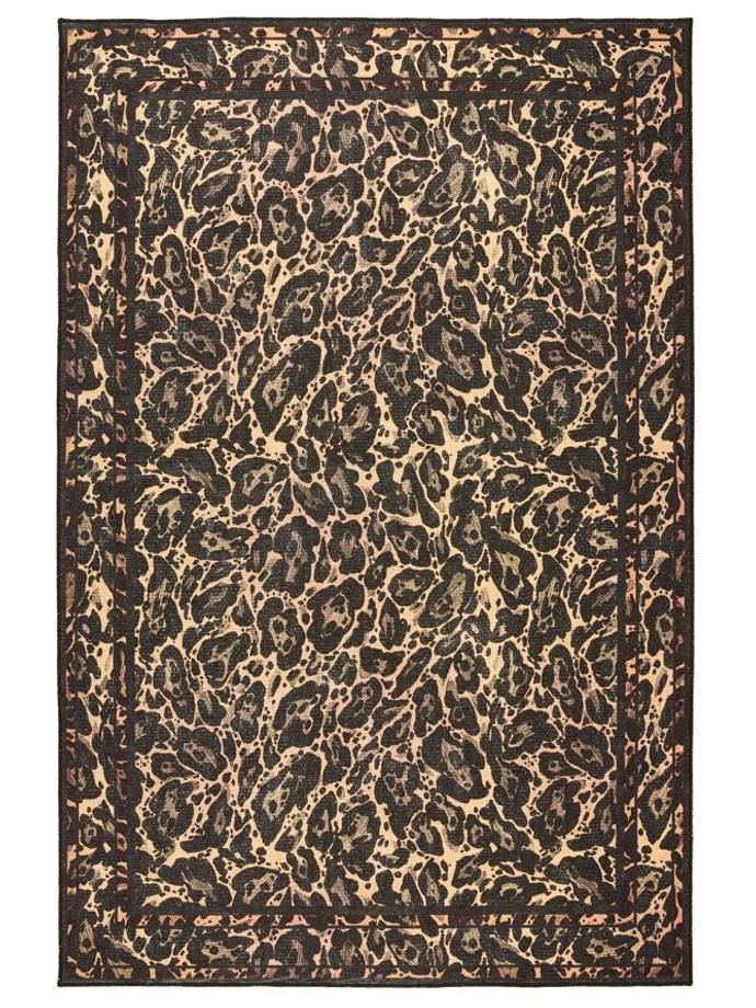 House Llewelyn-Bowen Leopard Black/Orange Washable Rug rug