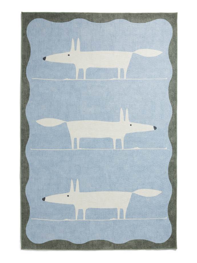 Scion Mr Fox Blue/White Washable rug