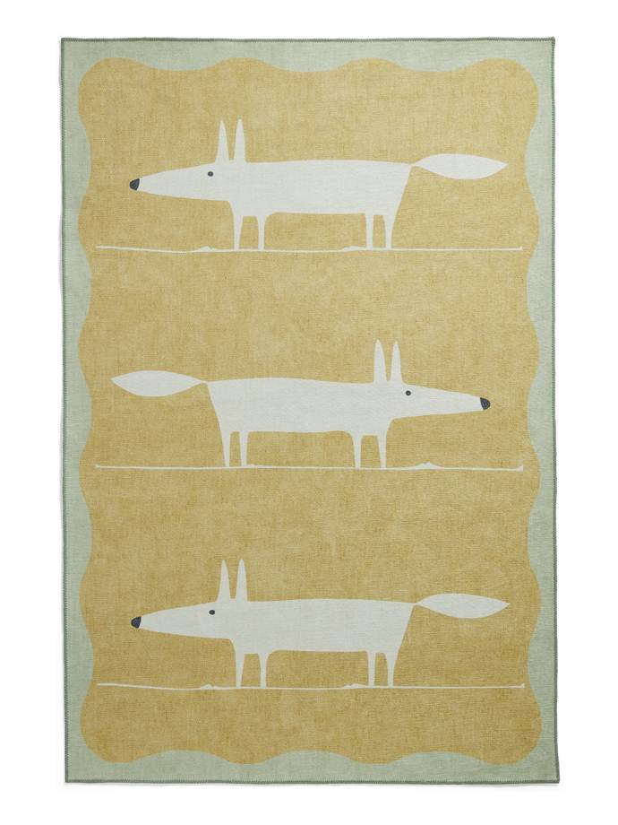 Scion Mr Fox Yellow/White Washable rug