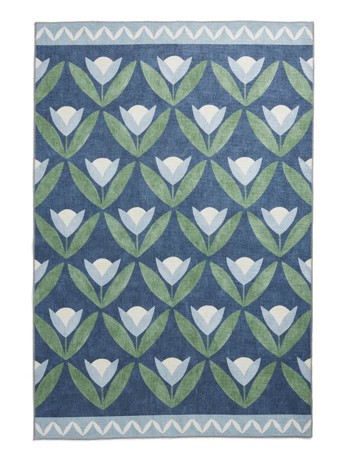 Scion Tulip Trellis Midnight Washable rug